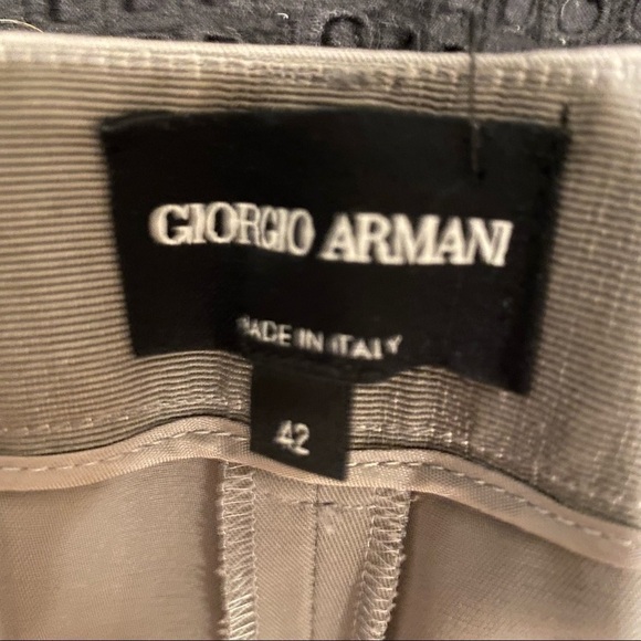 Giorgio Armani Straight Leg Pants Cropped with High rise Slit Pocket Grey 6 IT42 - Picture 5 of 7